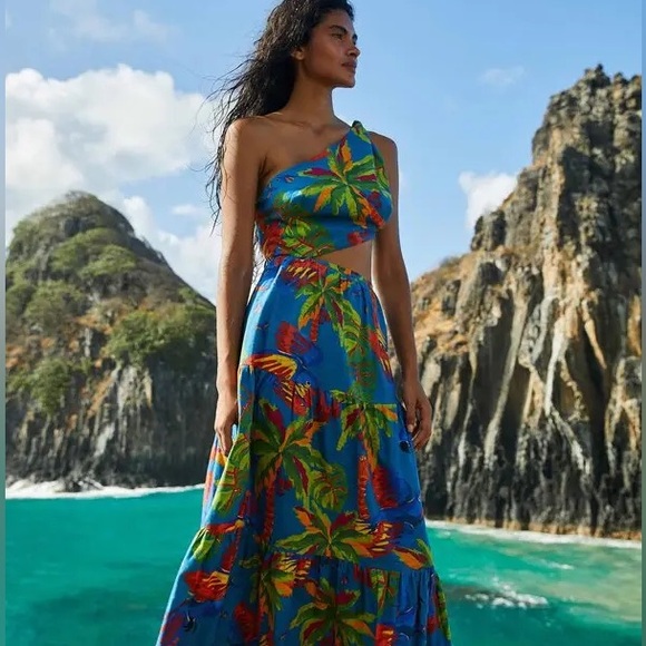 FARM Sunny Day One-Shoulder Dress - Picture 1 of 5